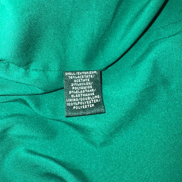 Lauren Ralph Lauren Emerald Green Dress Cocktail Ruched sz 18 - Picture 7 of 11
